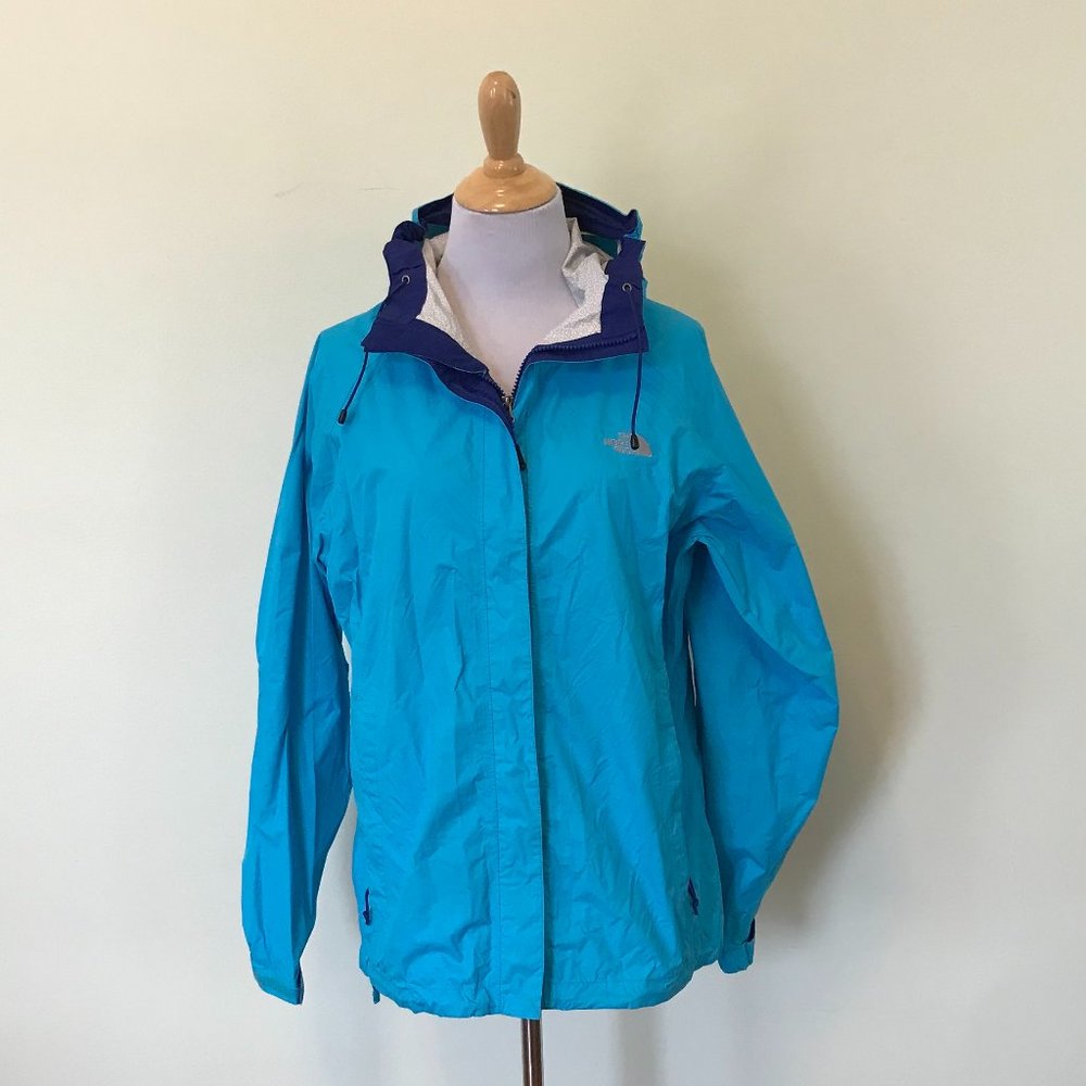 North Face Full-Zip Rain Jacket w/Hood, LG, Blue